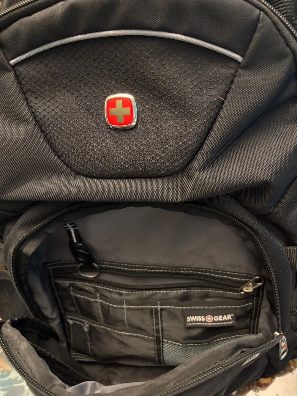Black Travel Backpack with Multiple Pockets - Picture 2 of 6